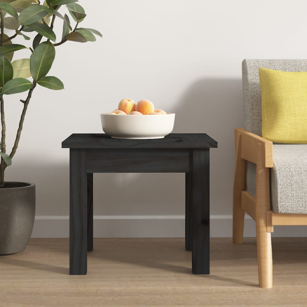 Coffee Table Black 35x35x30 cm Solid Wood Pine