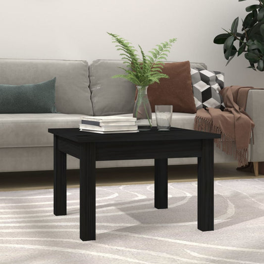 Coffee Table Black 45x45x30 cm Solid Wood Pine