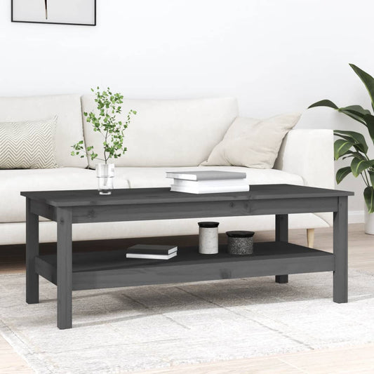 Coffee Table Grey 110x50x40 cm Solid Wood Pine