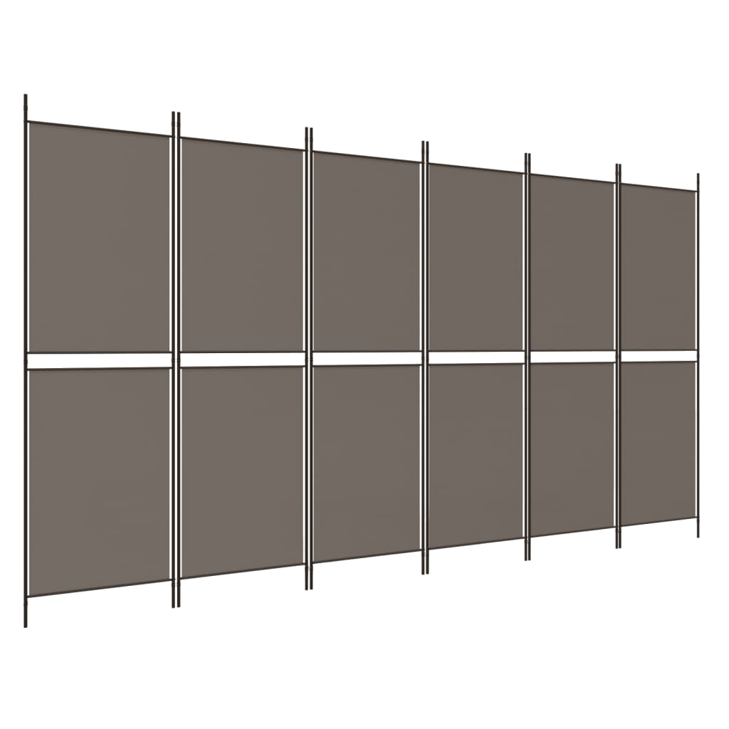 6-Panel Room Divider Anthracite 300x200 cm Fabric