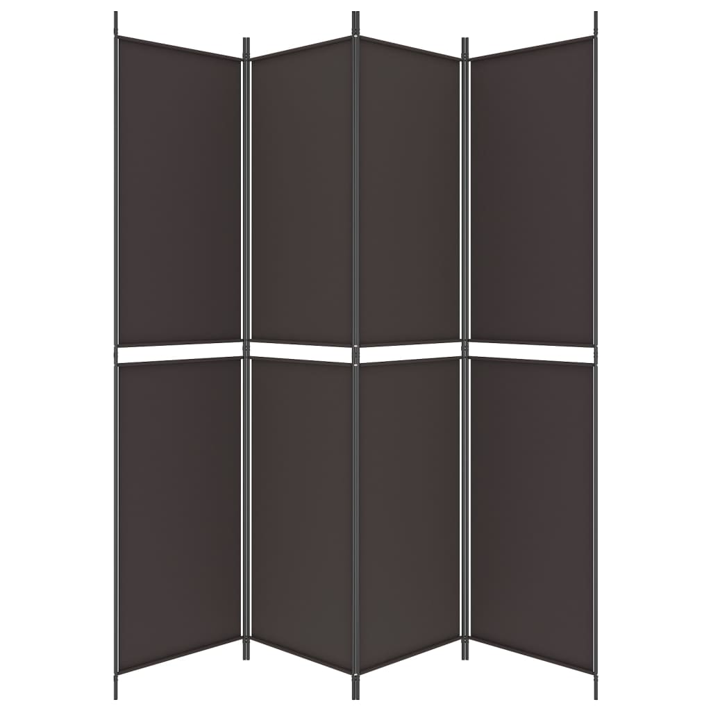 4-Panel Room Divider Brown 200x220 cm Fabric