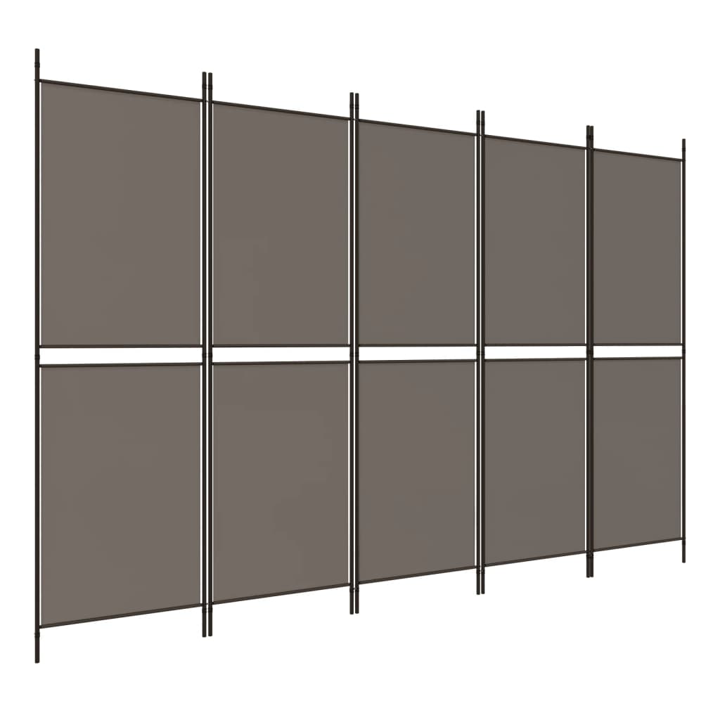 5-Panel Room Divider Anthracite 250x220 cm Fabric