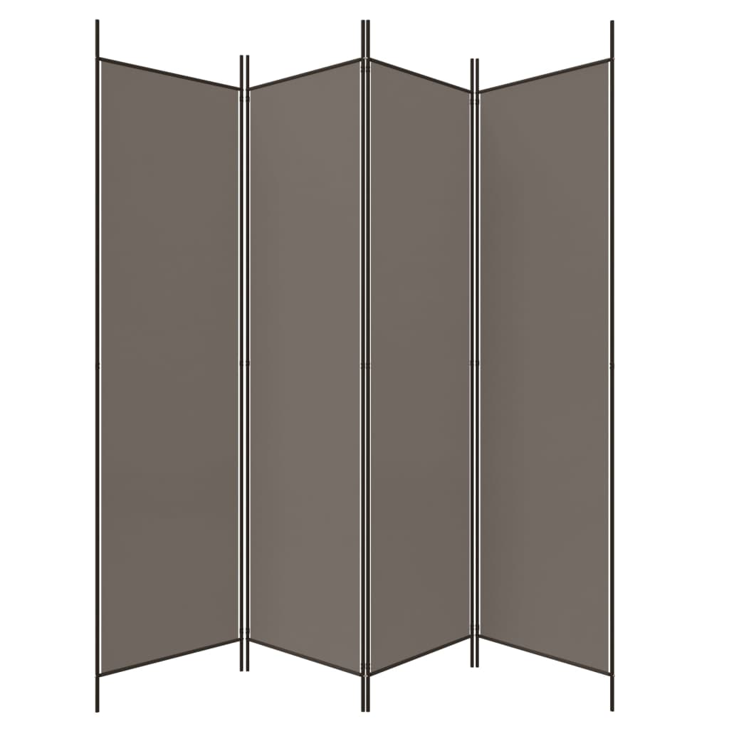 4-Panel Room Divider Anthracite 698x180 cm Fabric
