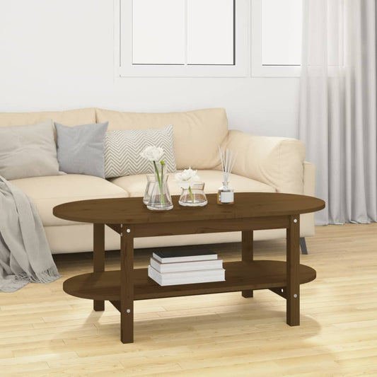 Coffee Table Honey Brown 110x55x45 cm Solid Wood Pine