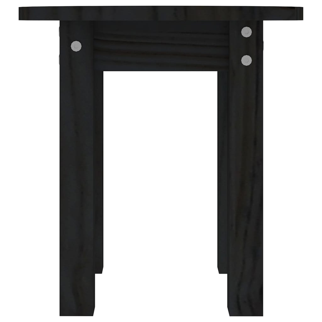 Coffee Table Black Ø 35x35 cm Solid Wood Pine