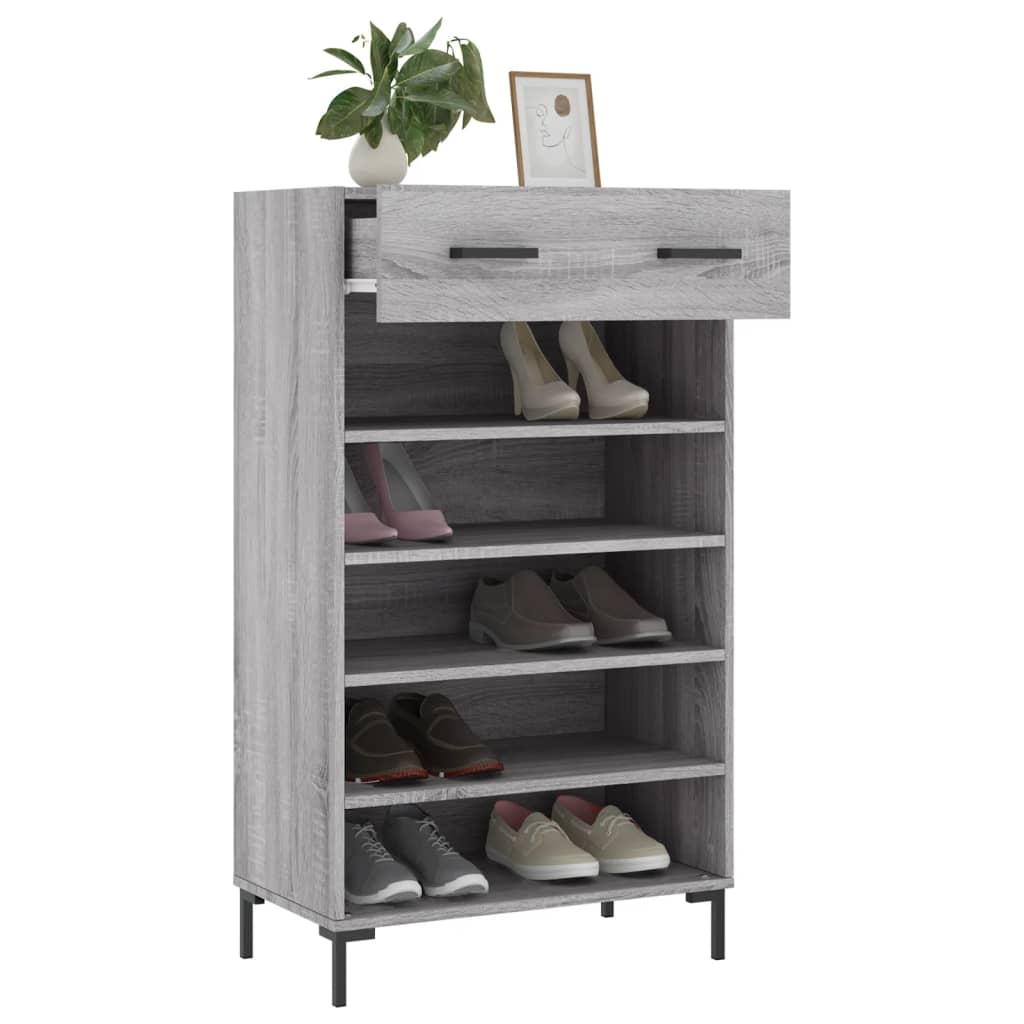 Shoe Cabinet Grey Sonoma 60x35x105 cm Engineered Wood