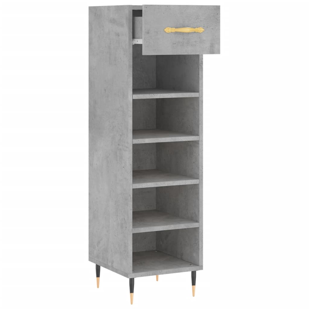 Shoe Cabinet Concrete Grey 30x35x105 cm Engineered Wood