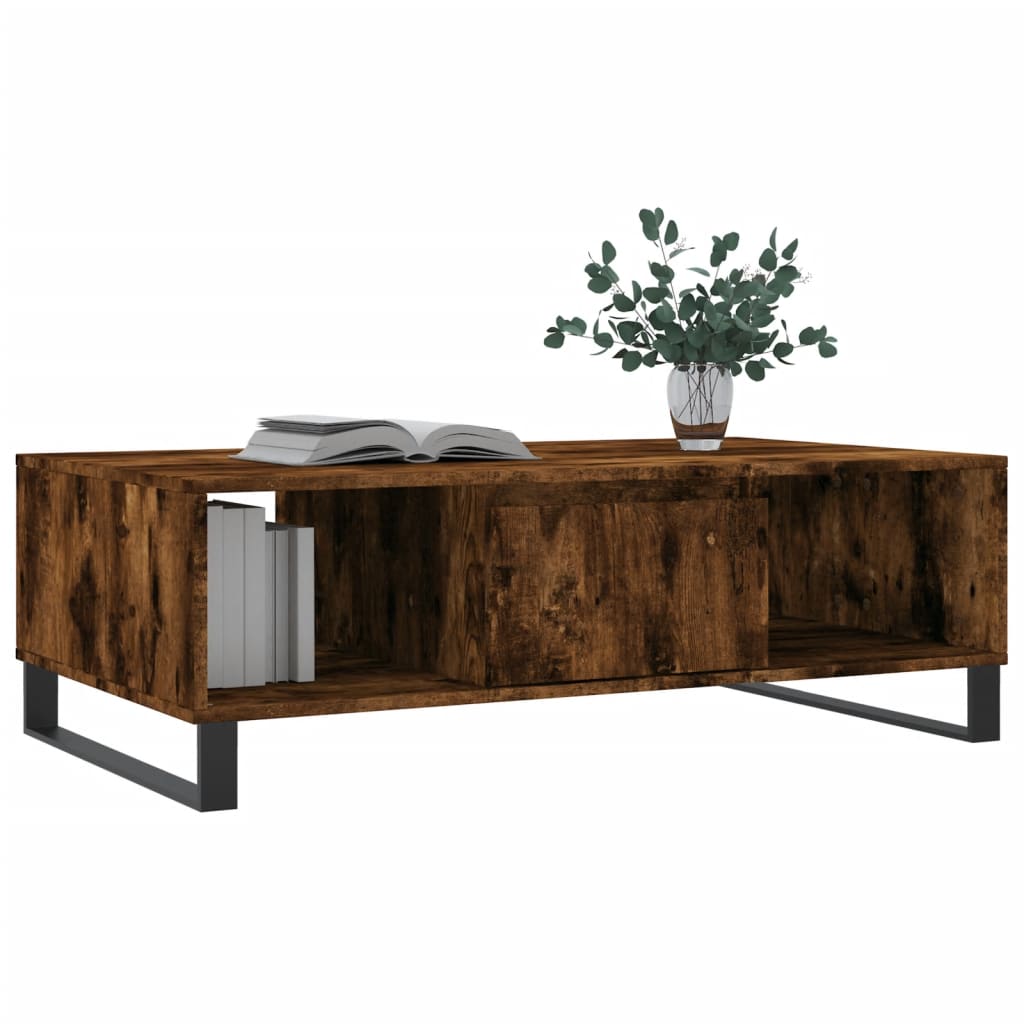 Coffee Table Smoked Oak 104x60x35 cm Engineered Wood