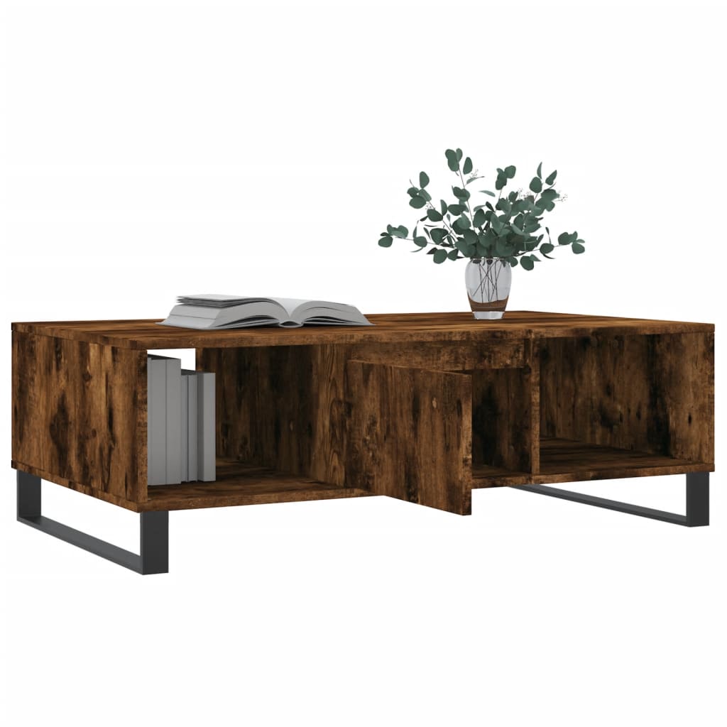 Coffee Table Smoked Oak 104x60x35 cm Engineered Wood