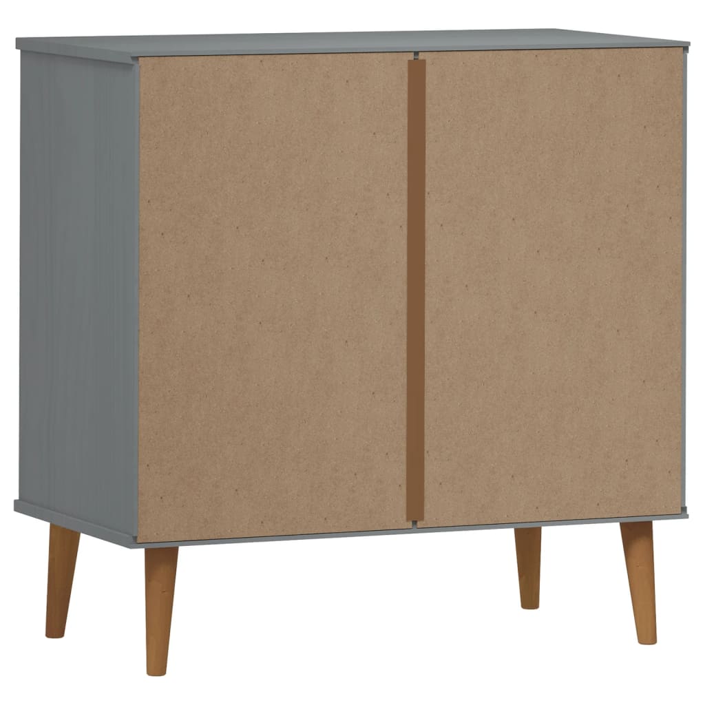 Drawer Cabinet MOLDE Grey 80x40x80 cm Solid Wood Pine