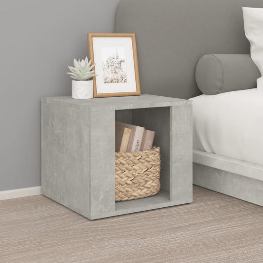 Bedside Table Concrete Grey 41x40x36 cm Engineered Wood