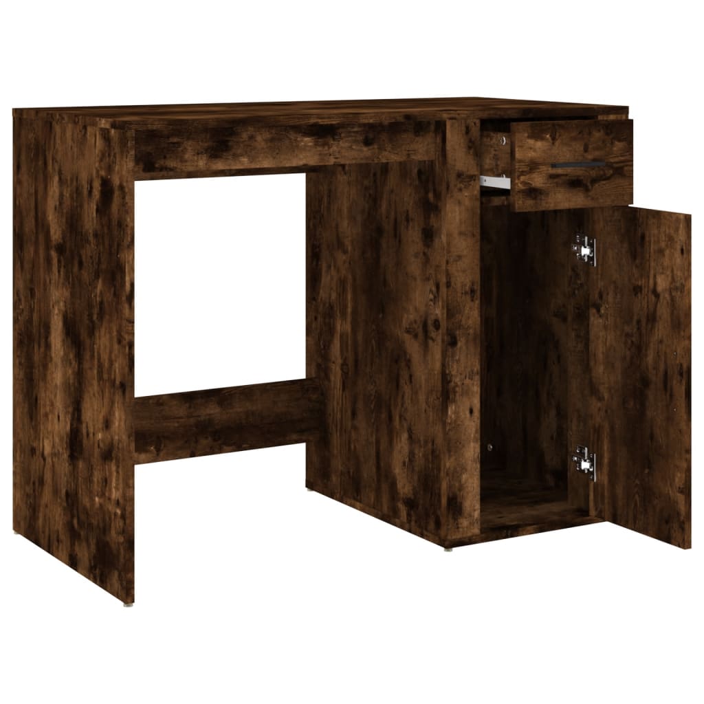 Desk Smoked Oak 100x49x75 cm Engineered Wood