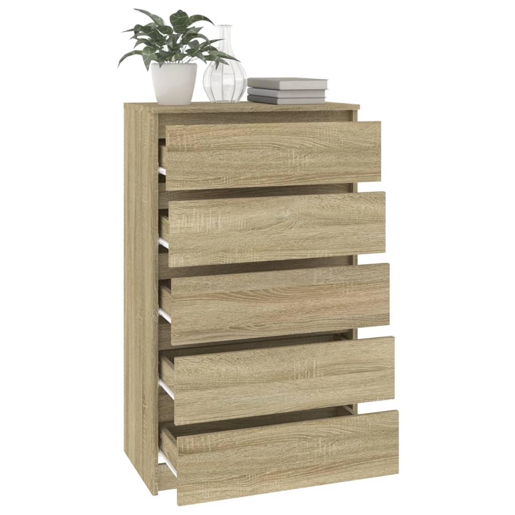 Drawer Cabinet Sonoma Oak 60x36x103 cm Engineered Wood