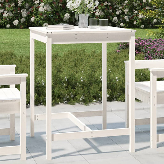 Garden Table White 82.5x82.5x110 cm Solid Wood Pine