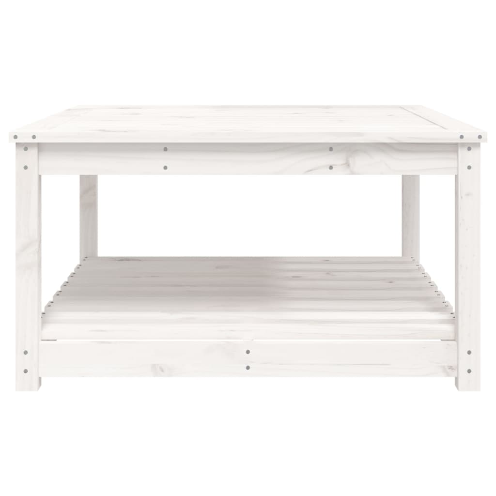 Garden Table White 82.5x82.5x45 cm Solid Wood Pine