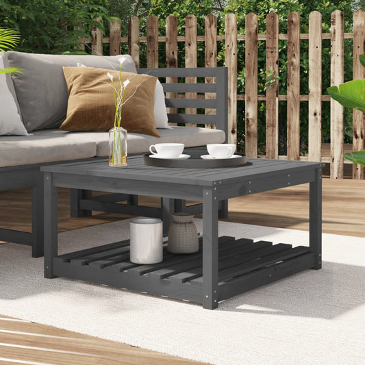 Garden Table Grey 82.5x82.5x45 cm Solid Wood Pine