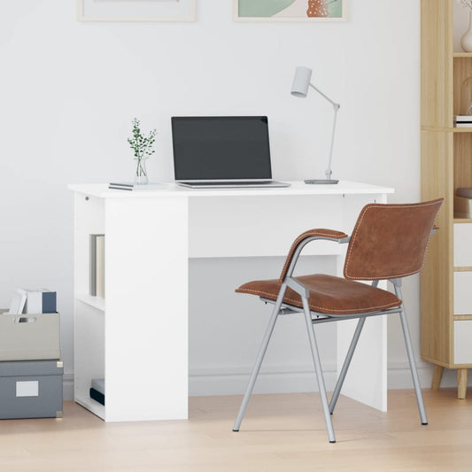Desk White 100x55x75 Engineered Wood