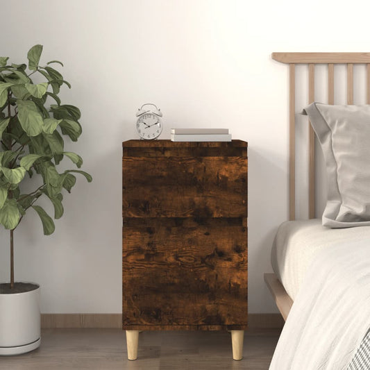 Bedside Cabinet Smoked Oak 40x35x70 cm