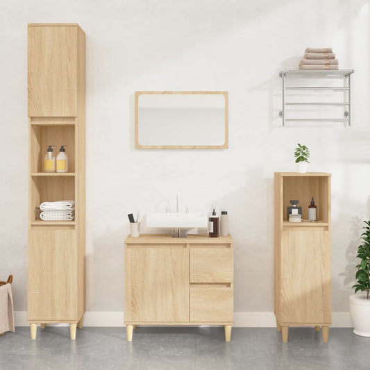 Bathroom Cabinet Sonoma Oak 65x33x60 cm Engineered Wood