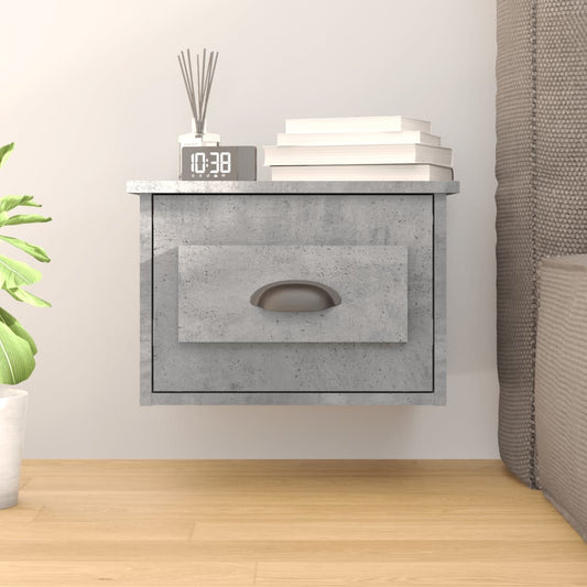 Wall-mounted Bedside Cabinet Concrete Grey 41.5x36x28cm