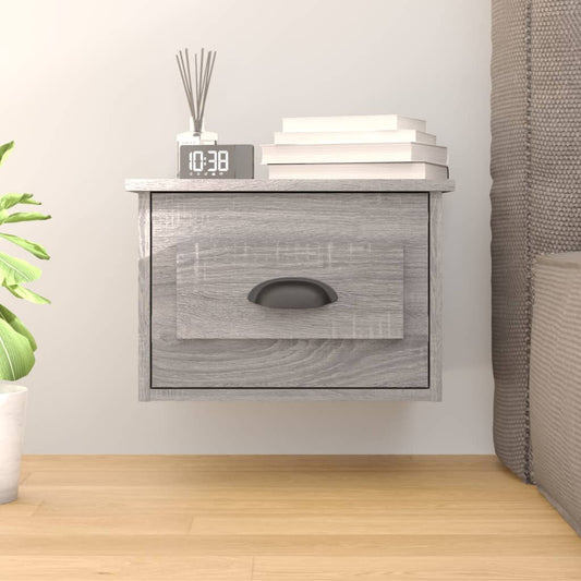 Wall-mounted Bedside Cabinet Grey Sonoma 41.5x36x28cm