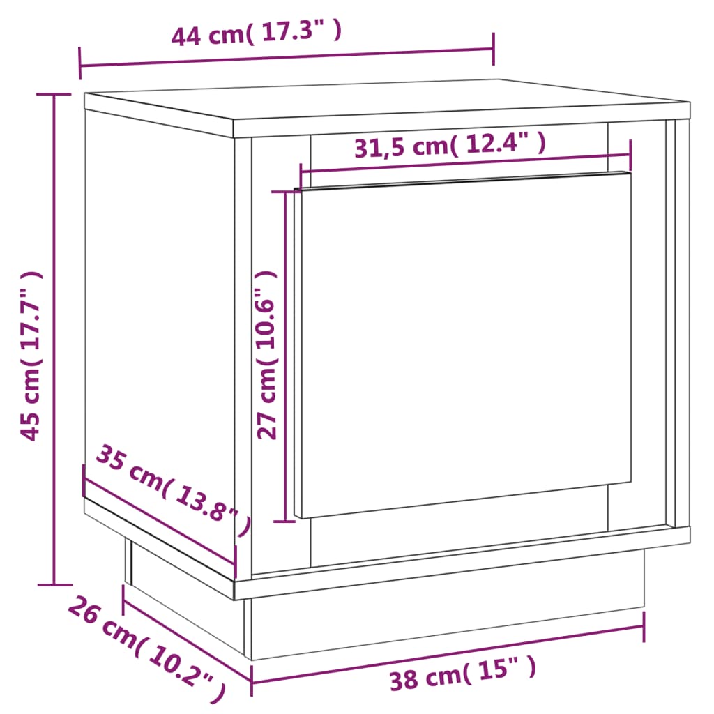 Bedside Cabinets 2 pcs Sonoma Oak 44x35x45 cm Engineered Wood