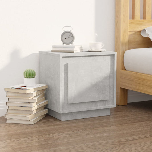 Bedside Cabinet Concrete Grey 44x35x45 cm Engineered Wood
