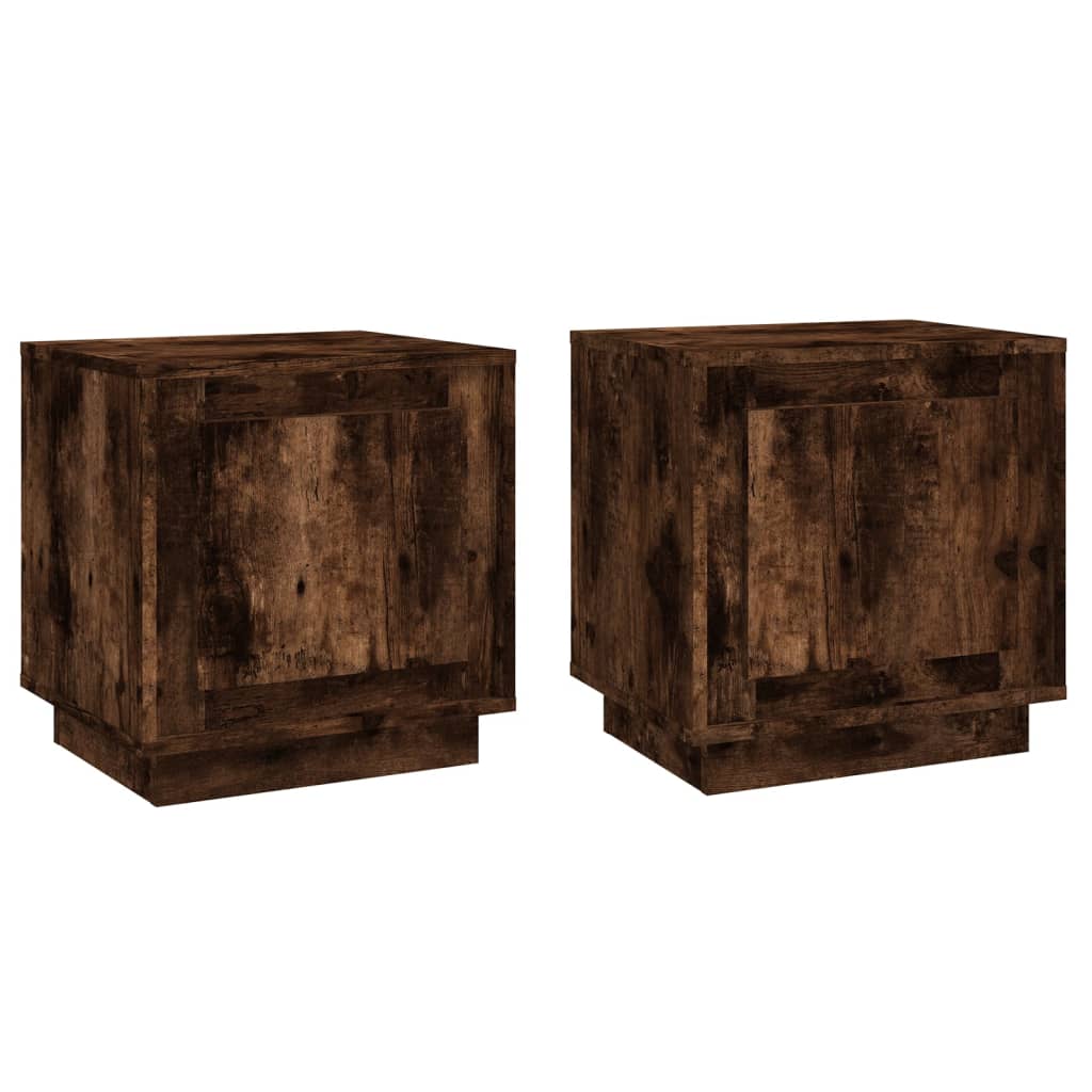 Bedside Cabinets 2 pcs Smoked Oak 44x35x45 cm Engineered Wood