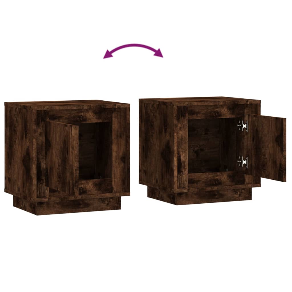 Bedside Cabinets 2 pcs Smoked Oak 44x35x45 cm Engineered Wood