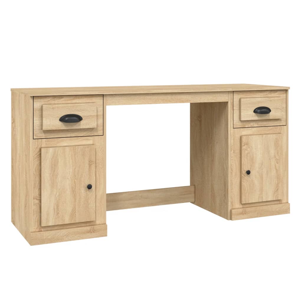 Desk with Cabinet Sonoma Oak Engineered Wood