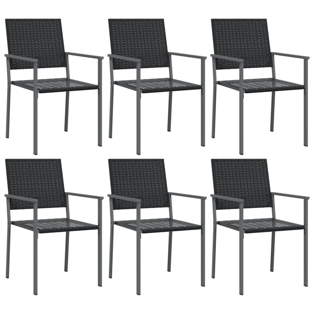 Garden Chairs 6 pcs Black 54x62.5x89 cm Poly Rattan