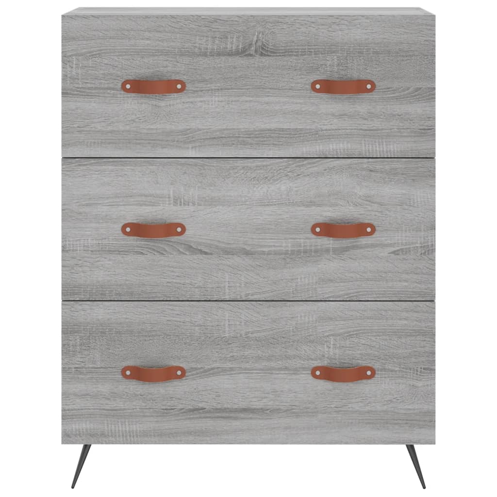 Chest of Drawers Grey Sonoma 69.5x34x90 cm Engineered Wood