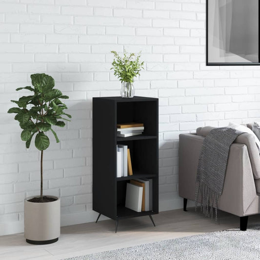 Shelf Cabinet Black 34.5x32.5x90 cm Engineered Wood