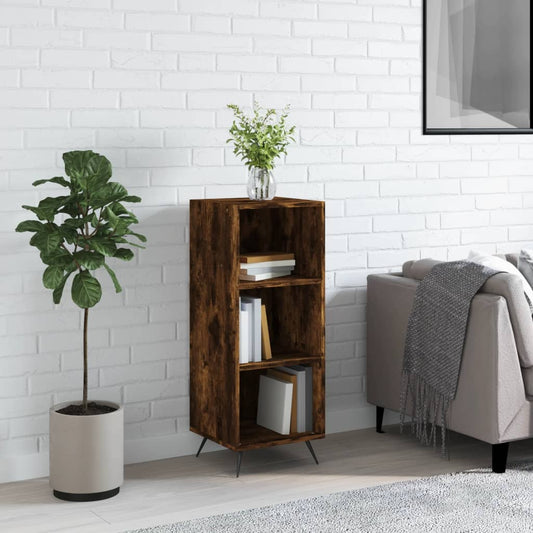 Shelf Cabinet Smoked Oak 34.5x32.5x90 cm Engineered Wood