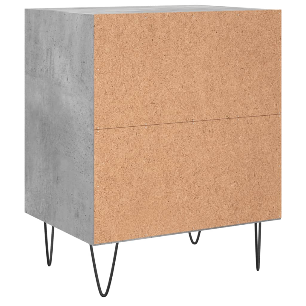 Bedside Cabinet Concrete Grey 40x30x50 cm Engineered Wood