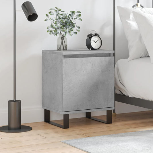 Bedside Cabinet Concrete Grey 40x30x50 cm Engineered Wood