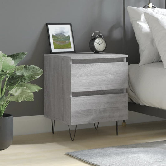 Bedside Cabinet Grey Sonoma 40x35x50 cm Engineered Wood