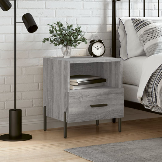 Bedside Cabinet Grey Sonoma 40x35x47.5 cm Engineered Wood
