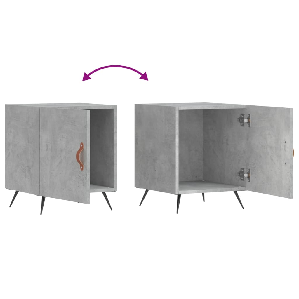 Bedside Cabinet Concrete Grey 40x40x50 cm Engineered Wood