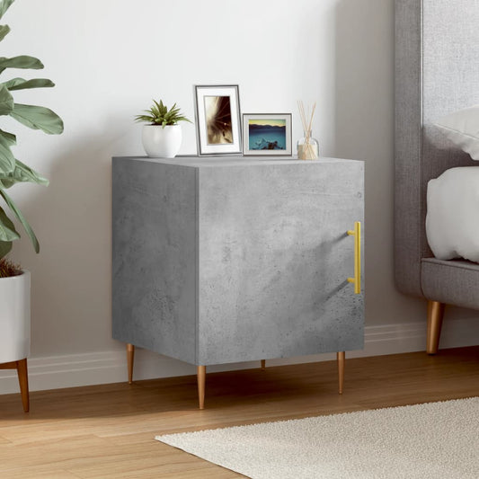 Bedside Cabinet Concrete Grey 40x40x50 cm Engineered Wood