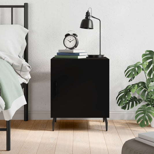 Bedside Cabinet Black 40x40x50 cm Engineered Wood