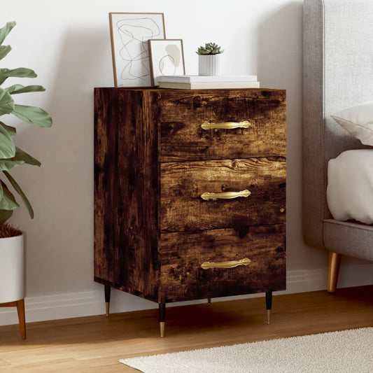 Bedside Cabinet Smoked Oak 40x40x66 cm Engineered Wood