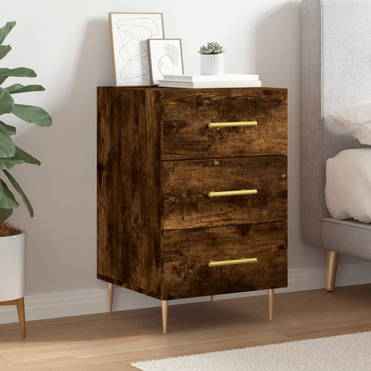 Bedside Cabinet Smoked Oak 40x40x66 cm Engineered Wood
