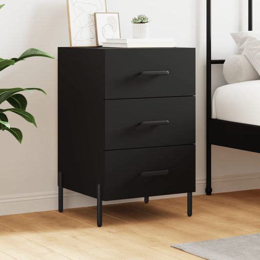 Bedside Cabinet Black 40x40x66 cm Engineered Wood
