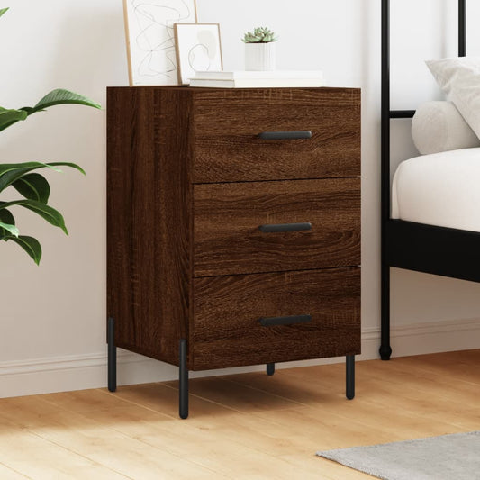Bedside Cabinet Brown Oak 40x40x66 cm Engineered Wood