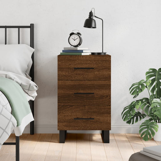 Bedside Cabinet Brown Oak 40x40x66 cm Engineered Wood
