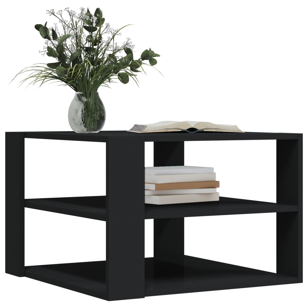 Coffee Table Black 59.5x59.5x40 cm Engineered Wood
