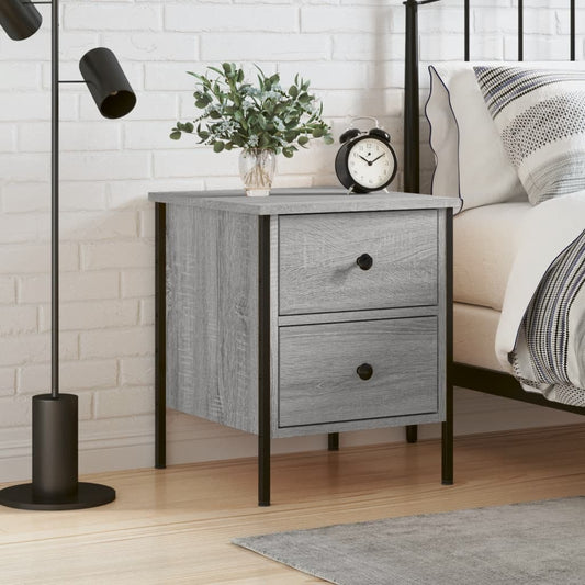 Bedside Cabinet Grey Sonoma 40x42x50 cm Engineered Wood