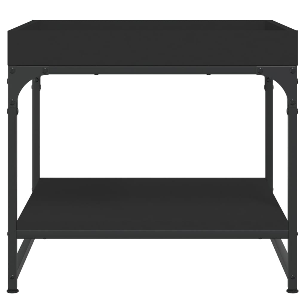 Coffee Table Black 49.5x49.5x45 cm Engineered Wood
