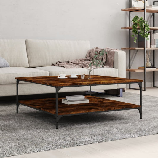 Coffee Table Smoked Oak 100x100x40 cm Engineered Wood